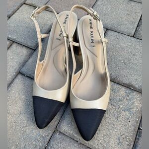 Anne Klein Black and Cream Heels